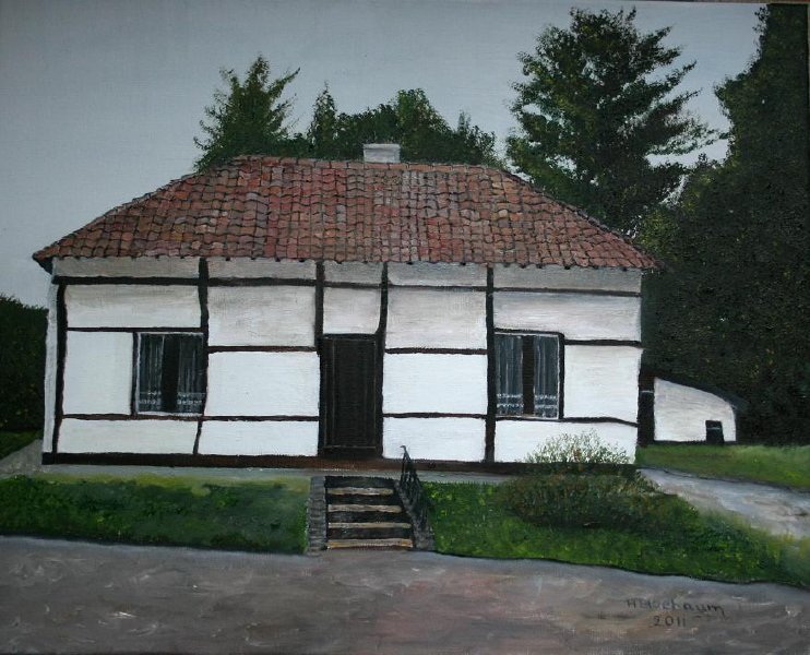 Oil painting of the Bouwberg cottage by Henk Bloebaum, 2011